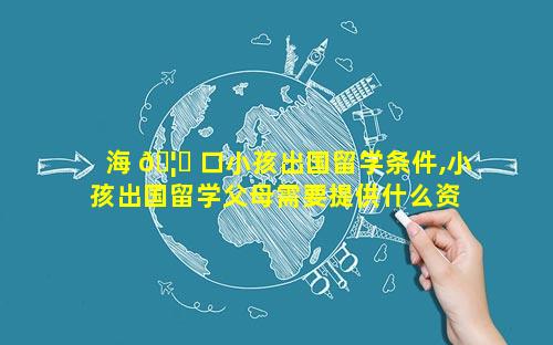 海 🦟 口小孩出国留学条件,小孩出国留学父母需要提供什么资 🐝 料
